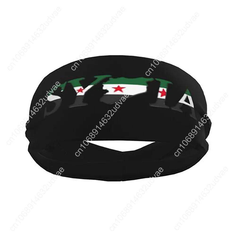 Syrian Sport Sweatbands Flag of Syria Sweat Headband Gym Fitness Hair Bandage Anti-slip Hair Sweat Bands