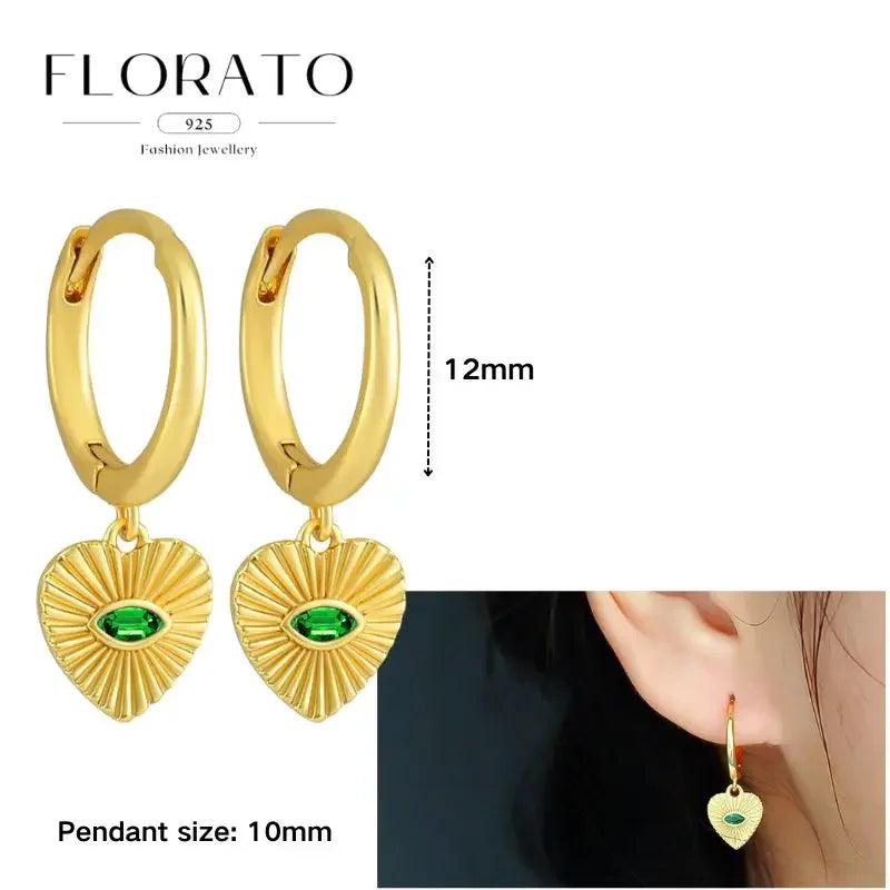 925 Sterling Silver Ear needle European And American Style Hoop Earrings Round square Pendientes Fashion For Women Birthday Gift