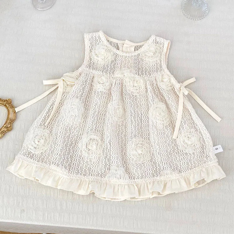 2024 New Autumn 0-24M Children Clothes Newborn Baby Girls Long Sleeved Cotton Bodysuits+Lace Dress Korean Style Climbing Suit