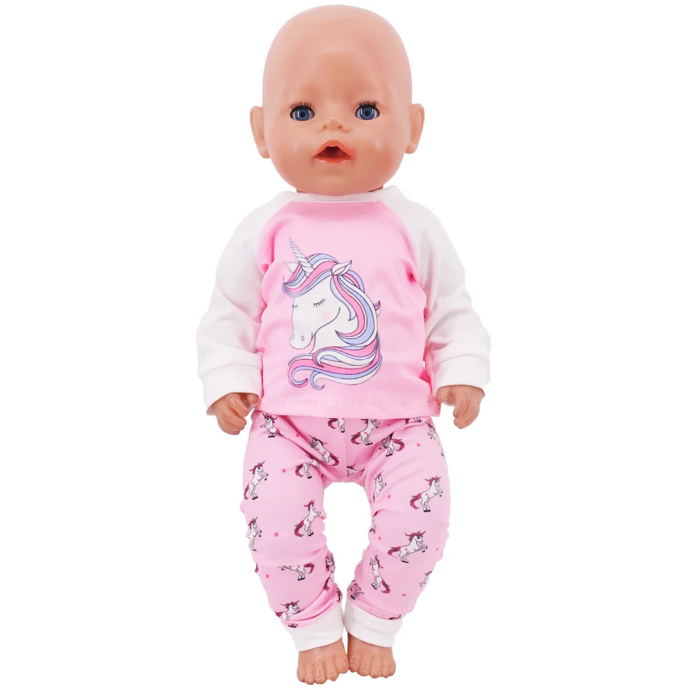 43Cm Baby Doll Clothes Accessories Pink Series Pajama Swimsuit for 18inch Girl American & 43 cCm Baby Reborn Doll,Our Generation
