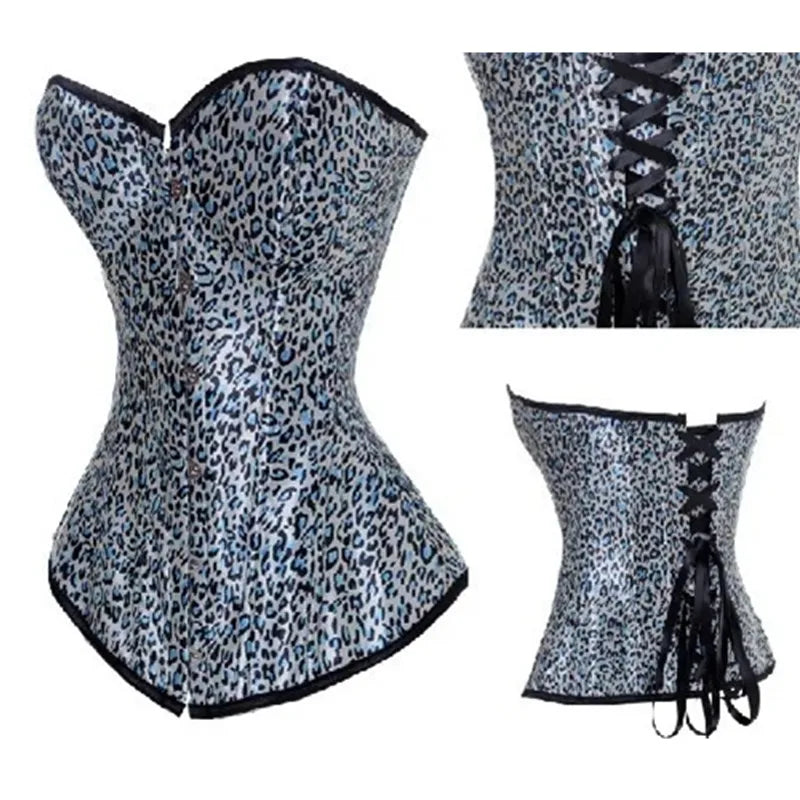 Wholesale Price Corsets for Women Sexy Lingerie Overbust Leopard Corset Top Gothic Lace Up Waist Slimming Basques Corset Bustier