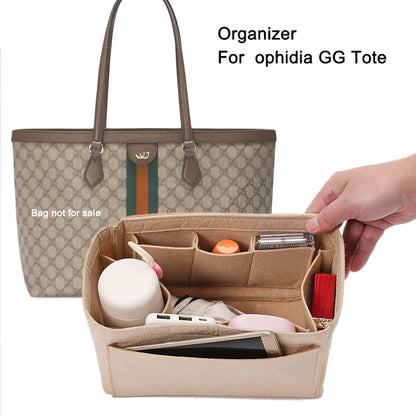 Fit For Ophidia Medium GG Tote Organizer / Ophidia Insert / Customizable Felt Liner Bag Protector