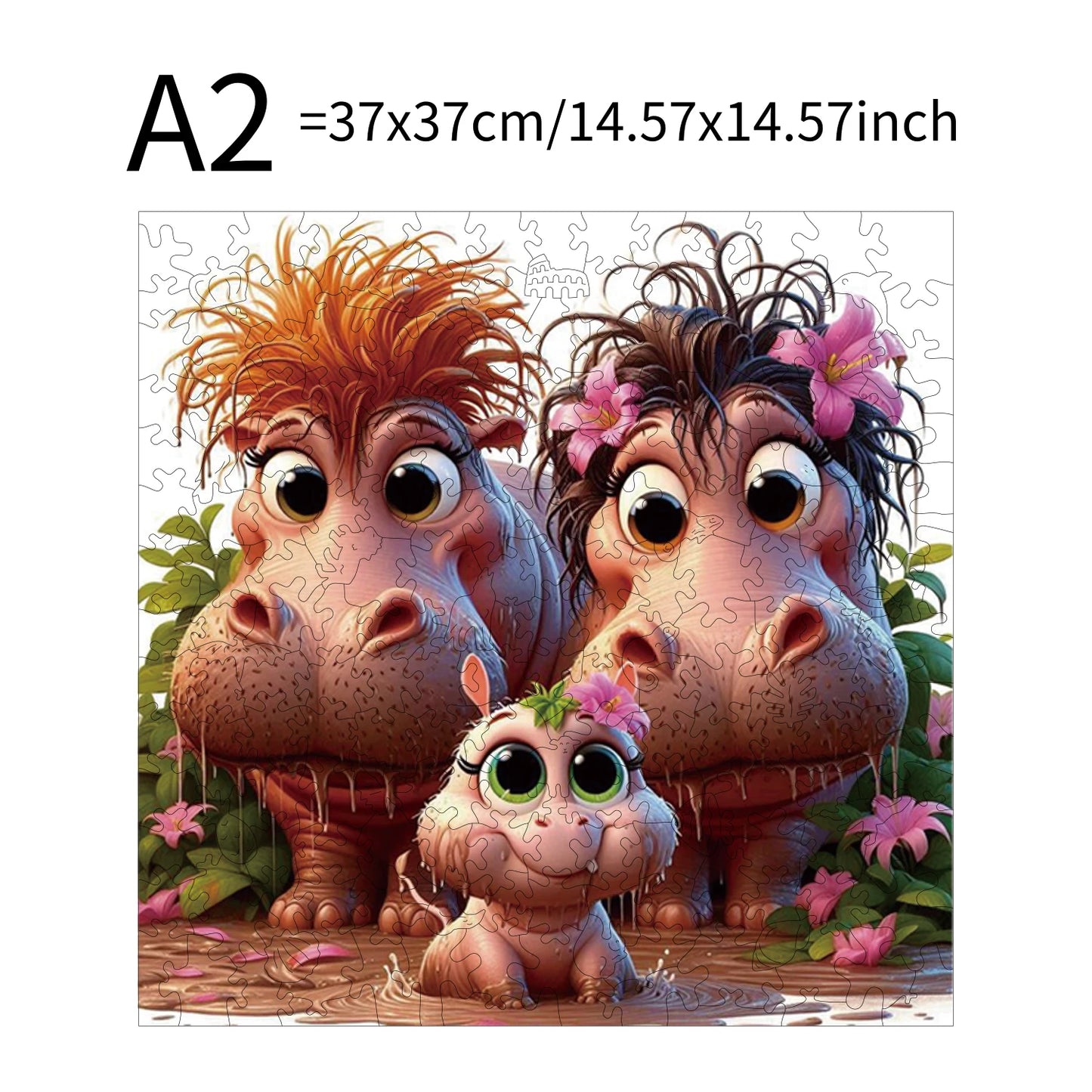 Pig Hippopotamus Animal Puzzles High Quality Jigsaw Puzzle Wooden Puzzle Best Christmas Gift