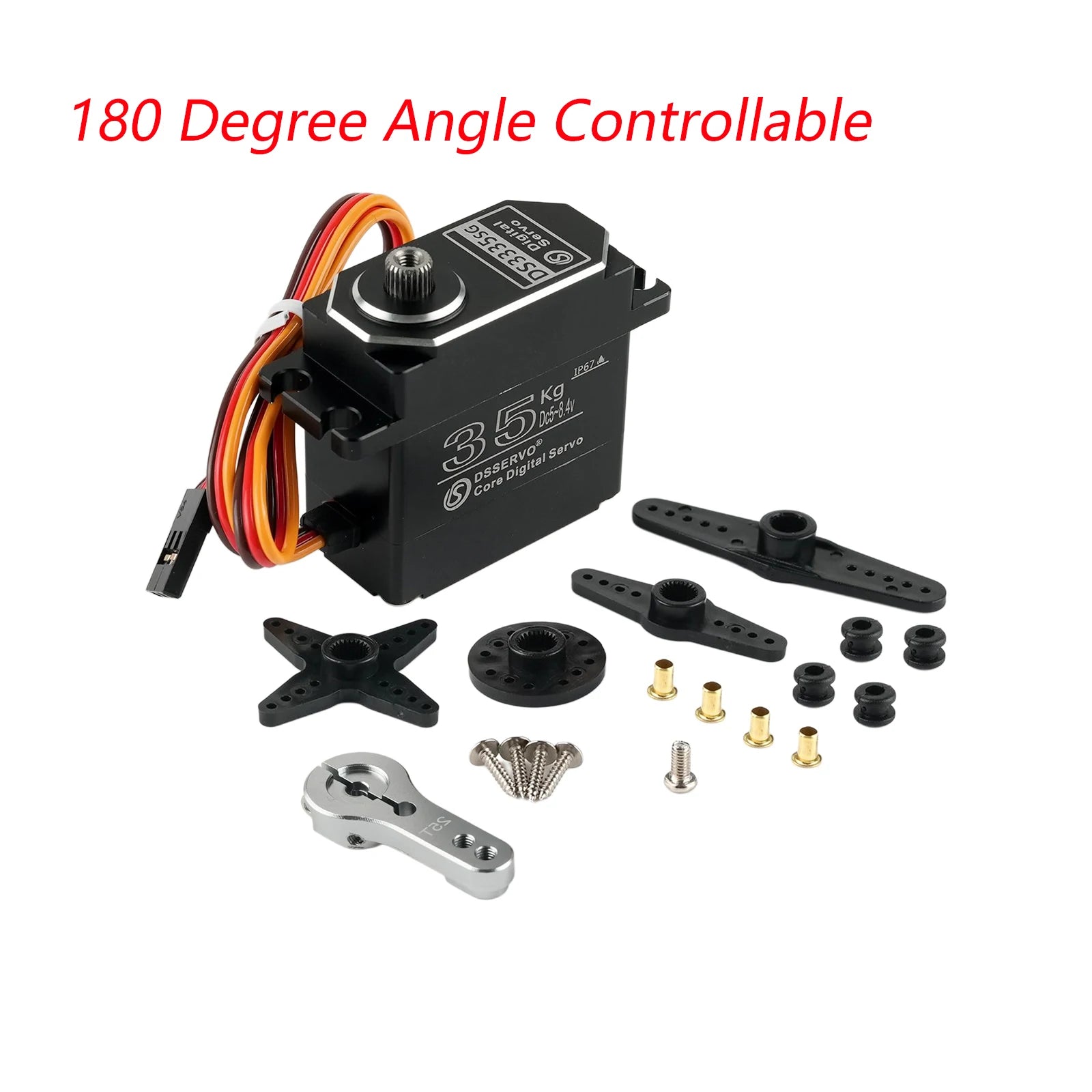 35Kg All-Metal Digital Servo DS3335 180/270/360 Degree Carbon Brush Servos IP67 Waterproof Metal Gear For RC Robot Cars Crawler