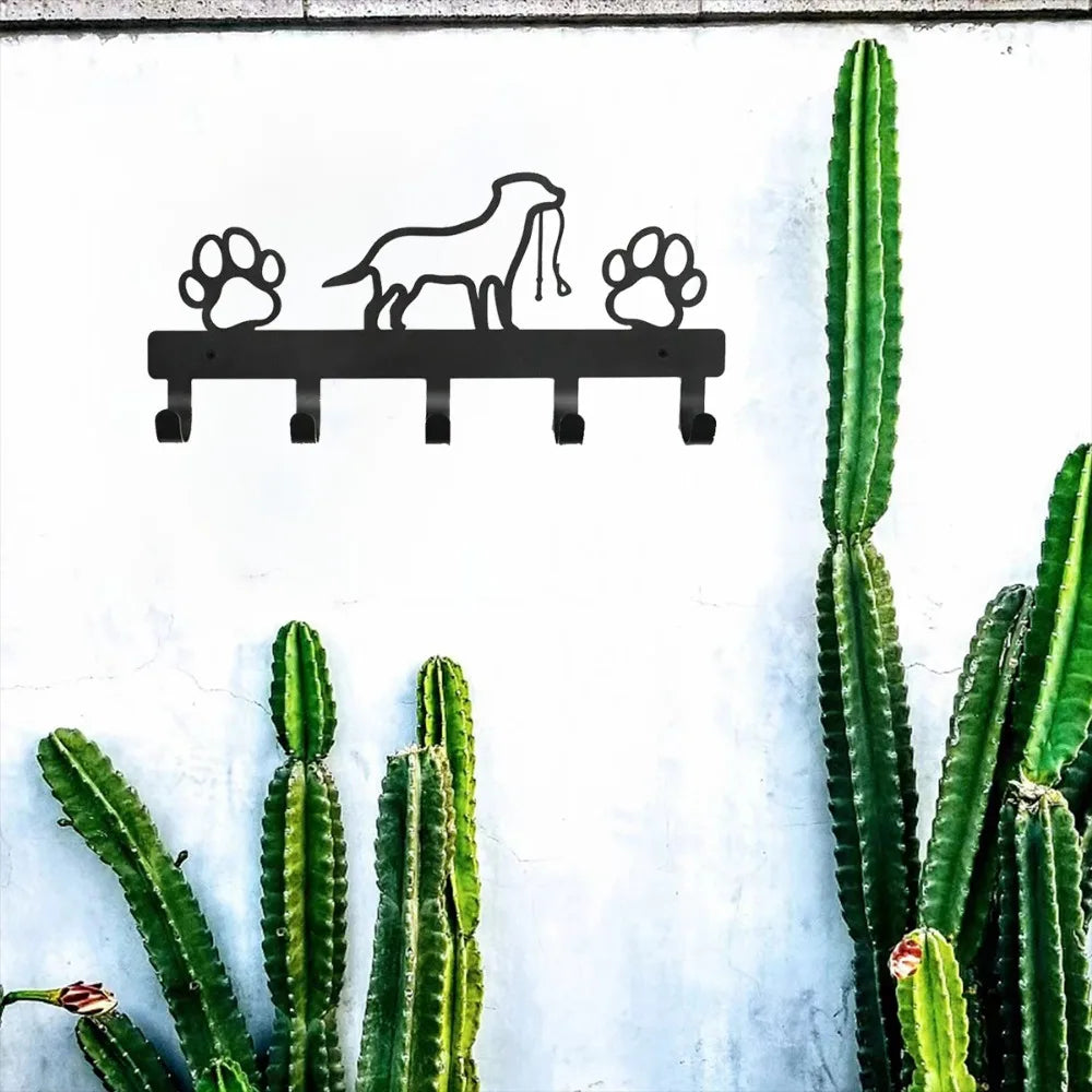 1pc Iron Art, Metal Paw Pet Dog Hanger  Coat Key Lead Leash Wall Rack Holder Organizer, Towel Rack，Organizer，Storage rack