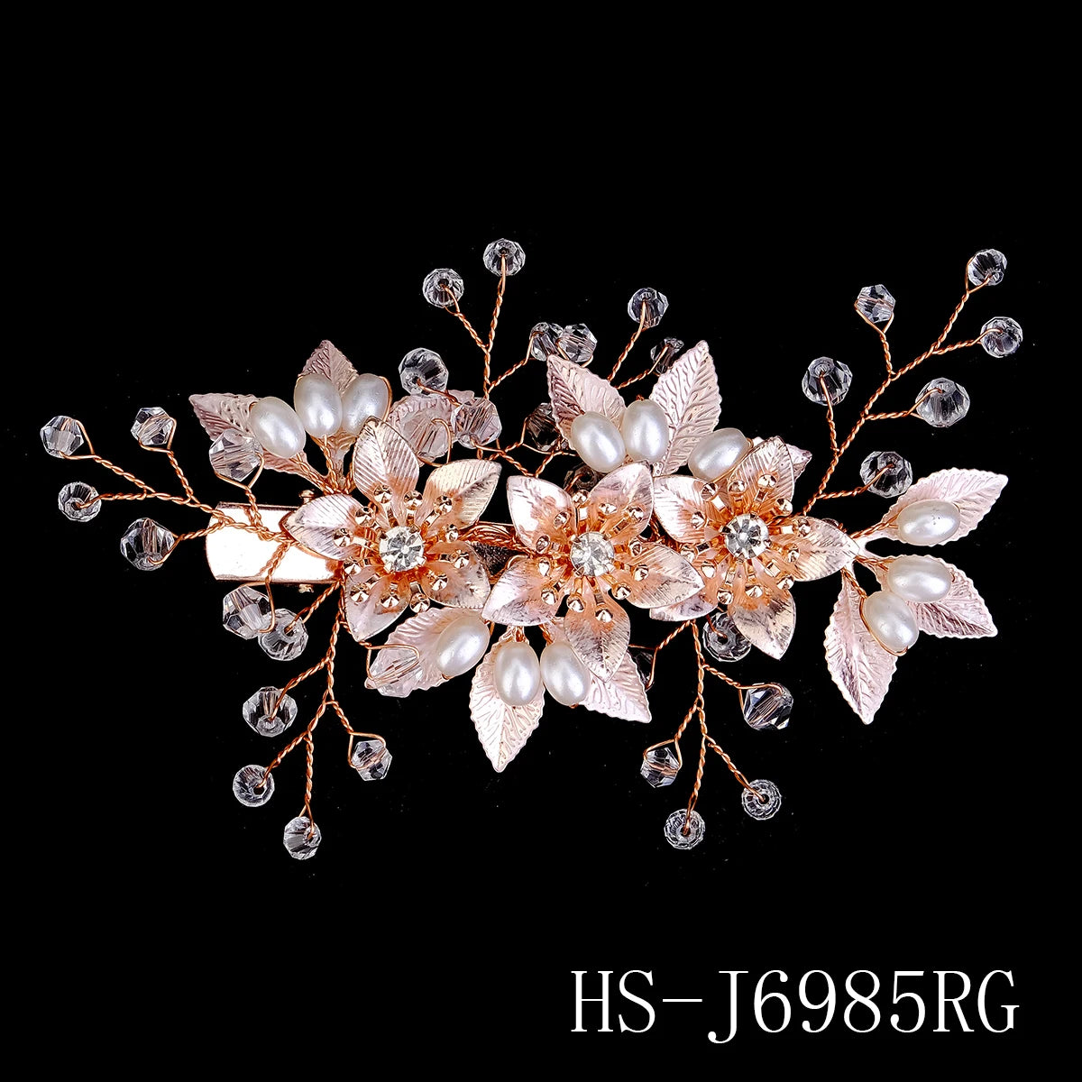 Handmade Pearl Flower Hair Clips for Women Hairpins Bridal Wedding Hair Accessories Crystal Gold Color Bride Headpiece Gift