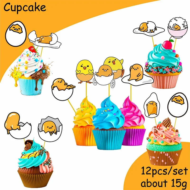 Gudetama: An Eggcellent Theme Birthday Party Cutlery Paper Cups Paper Plates Paper Disposable Party Decoration Supplies For Toys