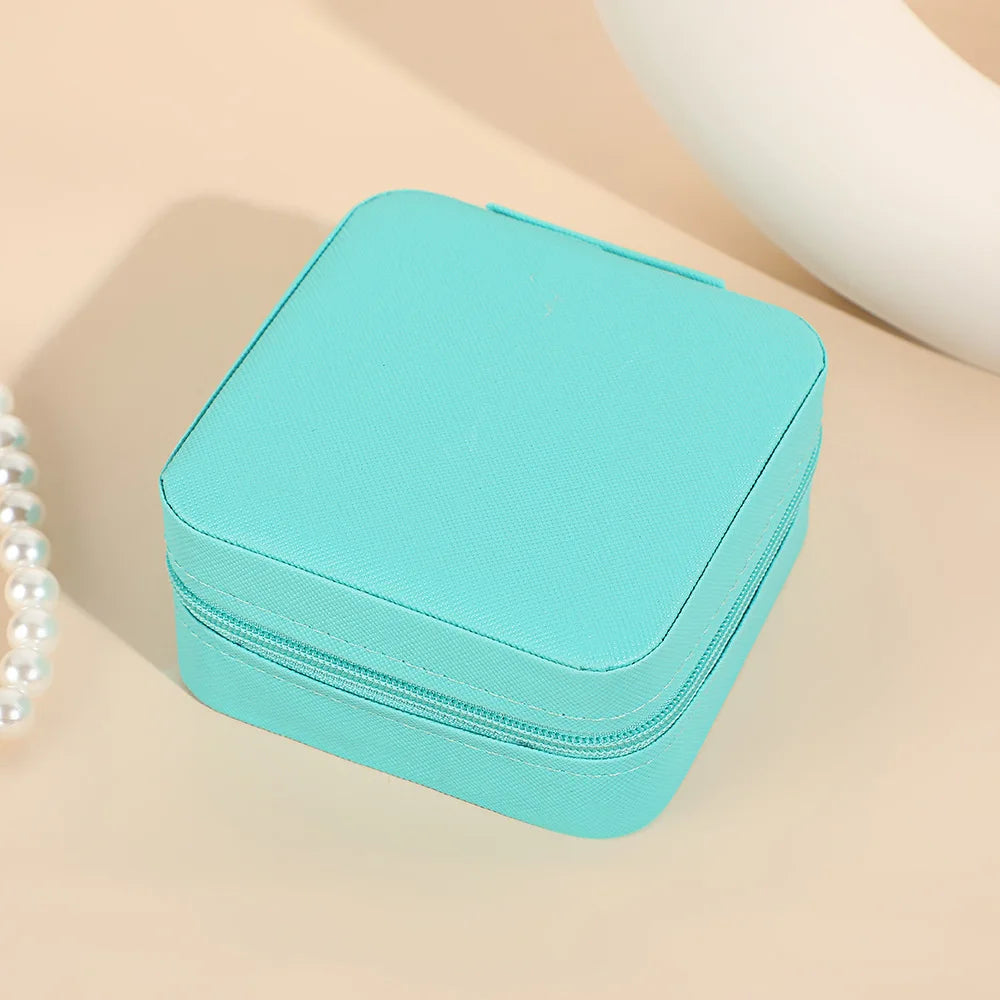 1PC Mini Fashion Travel Display Zipper Jewelry Storage Box Multifunctional For Necklace Bracelet Earrings Ring Storage Portable