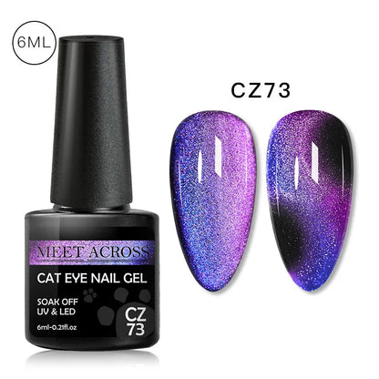 9D Reflective Magnetic Gel Nail Polish 7ml Shiny Glitter Cat Eye Nail Gel Varnishes Semi Permanent Soak Off UV Gel Nail Art