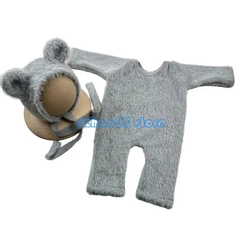 85LE Bear Outfit Hat Set Boy Girl Photo Clothes Photography Props