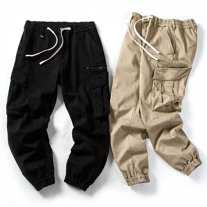 Carbon Brushed 350gsm Elastic Twill Fabric Pants Heavyweight Washed 3D Tailored Workwear Cargo Jogger Trousers for Autumn/Winter