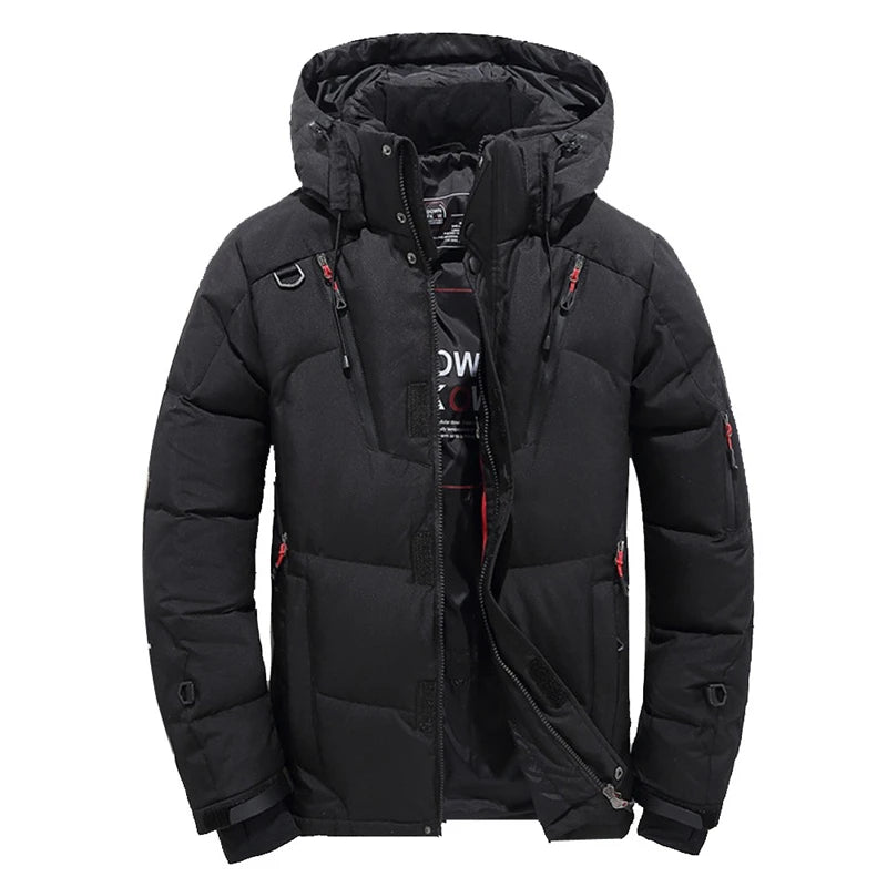 Down Jacket Male Winter Men White Duck Down Jacket Hooded Outdoor Thick Warm Padded Snow Coat Oversize M-4XL