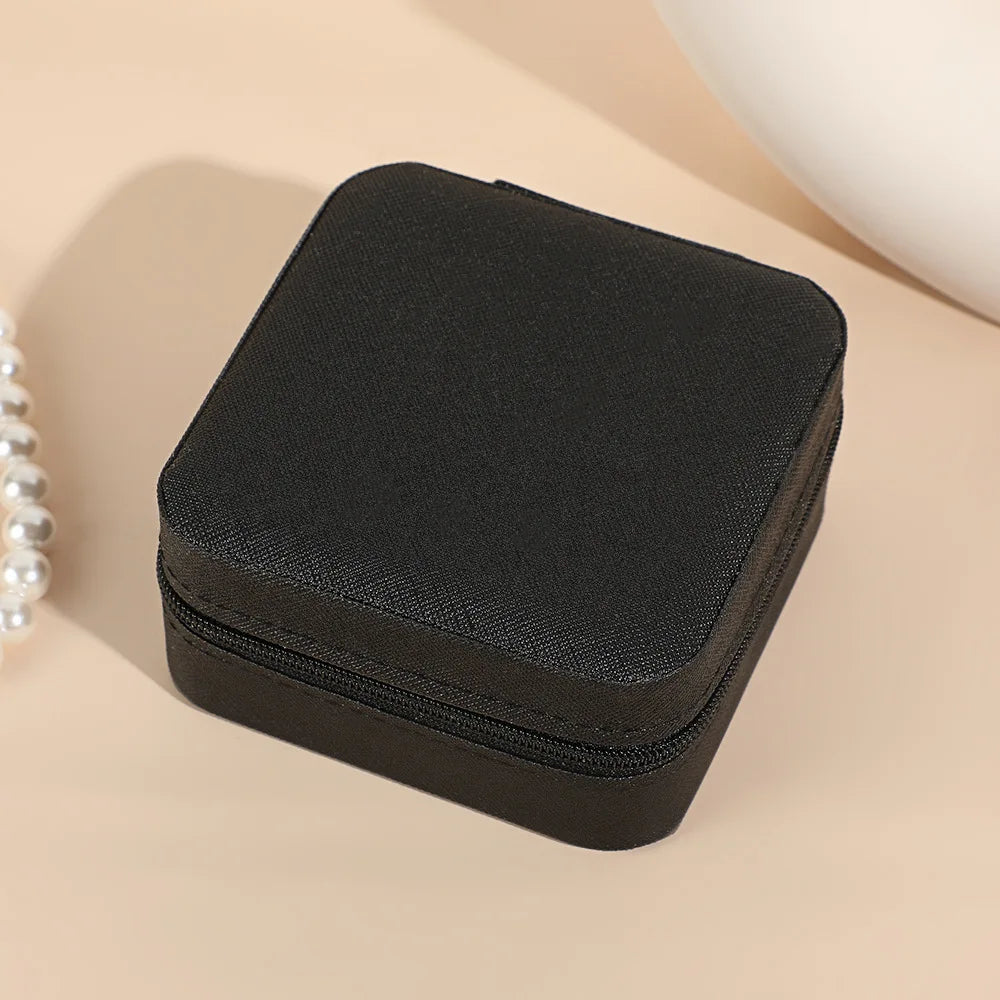 1PC Mini Fashion Travel Display Zipper Jewelry Storage Box Multifunctional For Necklace Bracelet Earrings Ring Storage Portable