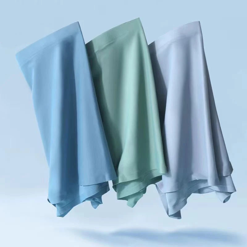 1Pcs Traceless Panties Men's Boxer Shorts Ice Silk Underwear Thin Underpants Sexy Panties Breathable Elastic Lingerie Wholesale