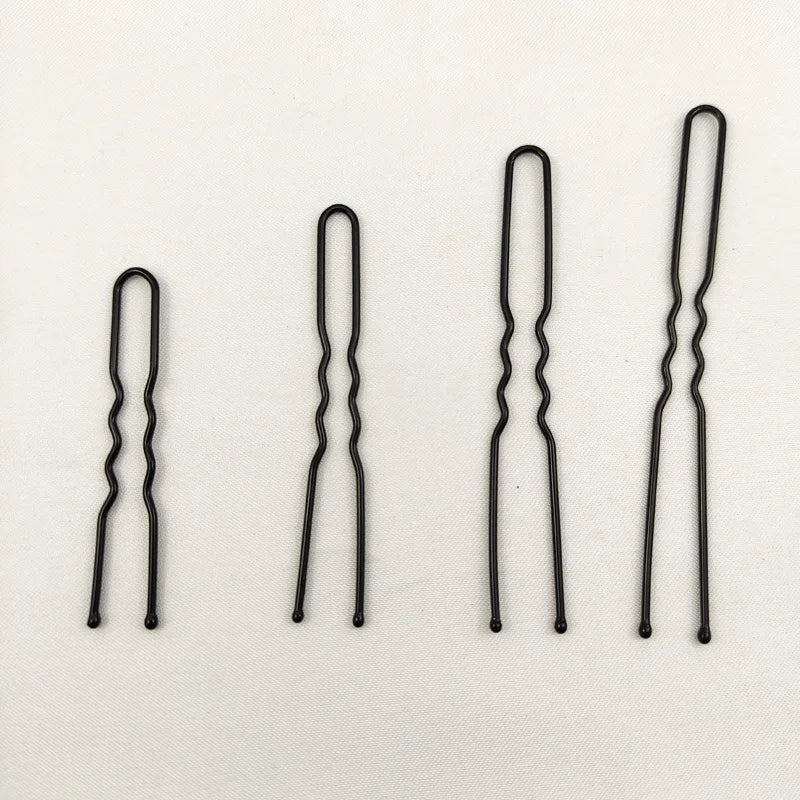 50/100 PCS Women 5/6/7/8 cm Hair Waved U-Shaped Bobby Pin Barrette Grip Clip Bridal Hairpins Black Metal Hair Accessories