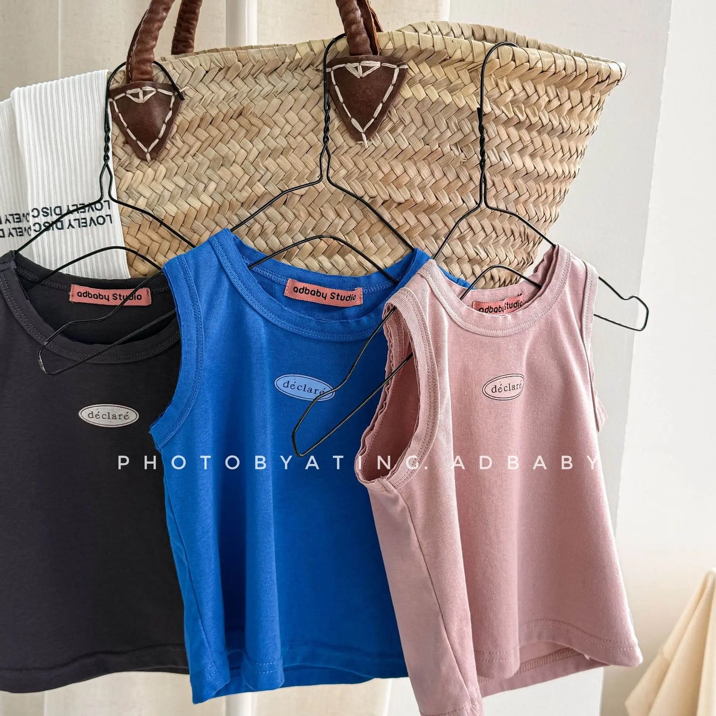 2025 Summer New Children Sleeveless T Shirts Boys Letter Print Vest Cotton Girls Thin Tee Baby Breathable Tops Kids Clothes