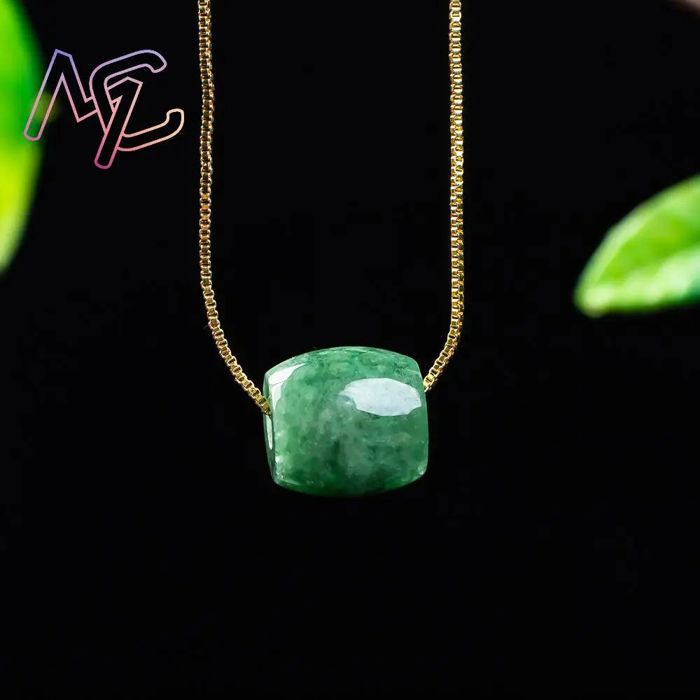 Natural Real Jade Bead Pendant Myanmar Jadeite Necklace Designer Amulet Fashion Luxury Vintage Gemstone Gifts for Women