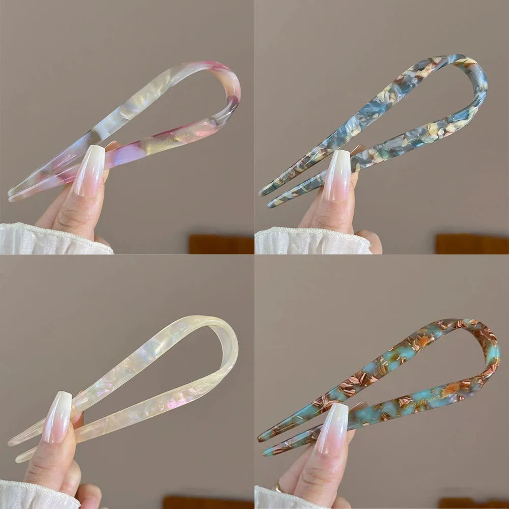 Retro U-shaped hairclip for women elegant temperament ponytail hairpin fashion girls Hair accessories