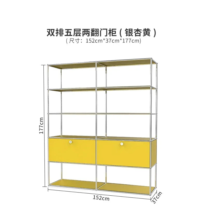 b7+  Nordic medieval cream wind small apartment display cabinet stainless steel module furniture decorative cabinet