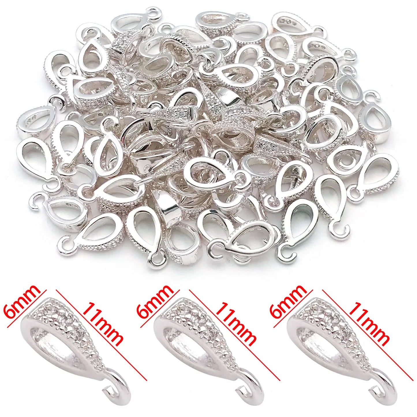 5pcs 18K Real Gold Plated Brass Melon Seed Buckle Connectors, Inlaid Zircon For DIY Bracelet Necklace Jewelry Making Accessories