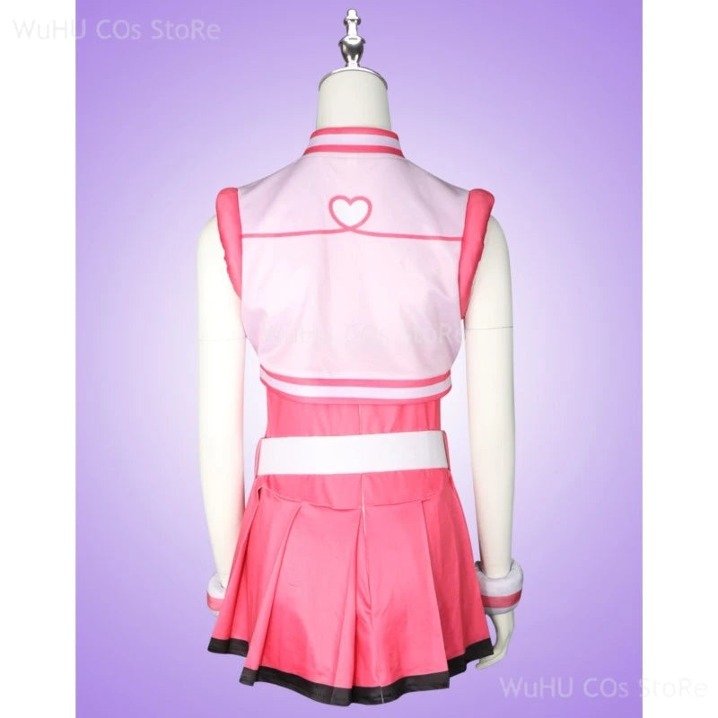 Power Cos Puff Girls Cosplay Costume Hyper Blossom Rolling Bubbles Costume Vest Coat Dress Outfit Hairband Gloves Belt Wig Women