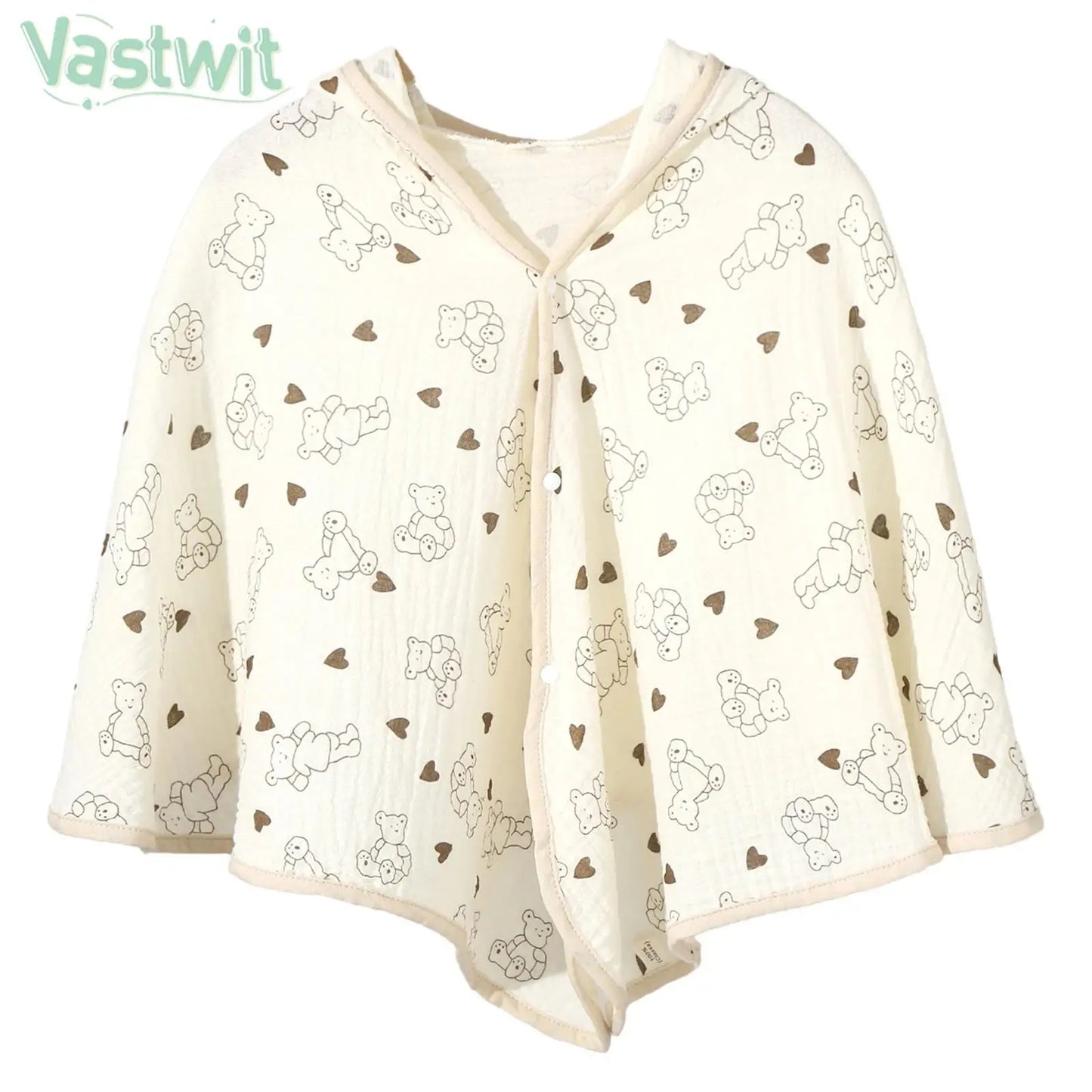 Infant Cute Printed Soft Bath Towel Hooded Cape Bathrobe Baby Swaddle Blanket Bathroom Beach Pool Cloak Summer Sunscreen Shawl