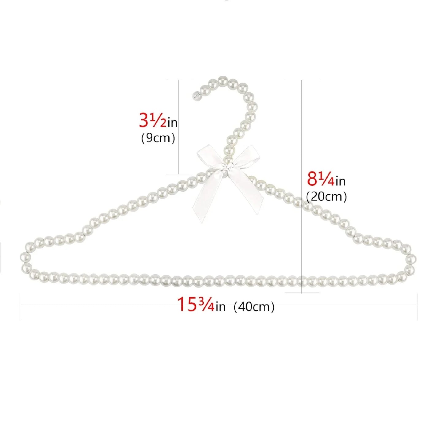 50Pcs 40cm Pearl Clothes Hangers Elegant Bridesmaid Hangers Closet Coat Storage Organizer Bowknot Standard Wedding Adult Hangers