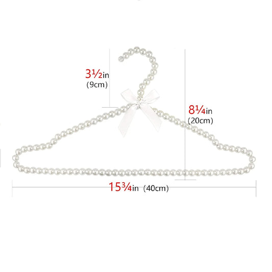 50Pcs 40cm Pearl Clothes Hangers Elegant Bridesmaid Hangers Closet Coat Storage Organizer Bowknot Standard Wedding Adult Hangers