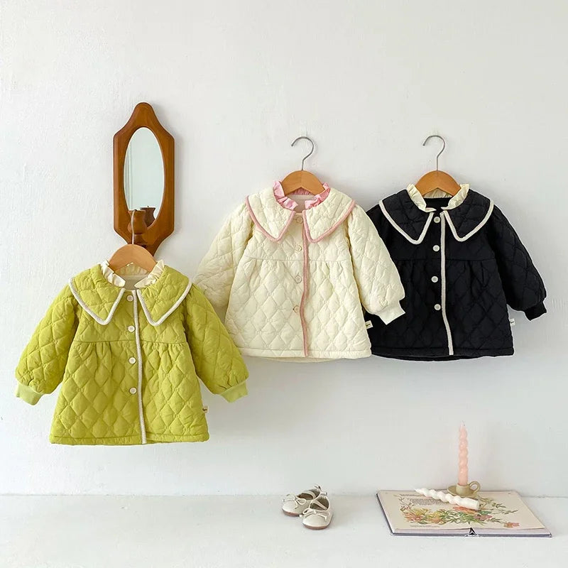 2024 New Winter Children Thick Warm Clothes Toddler Baby Girl Jacket Thicken Warm Cardigan Coat Newborn Baby Girls Thick Coat