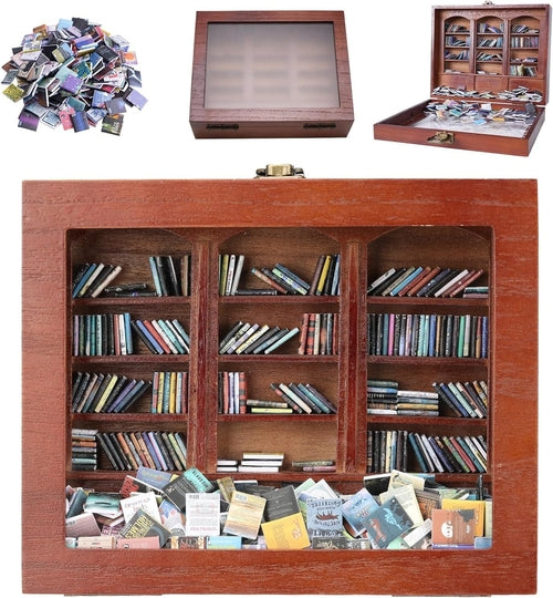 Anxiety Bookshelf Miniature Library Display Cabinet Books