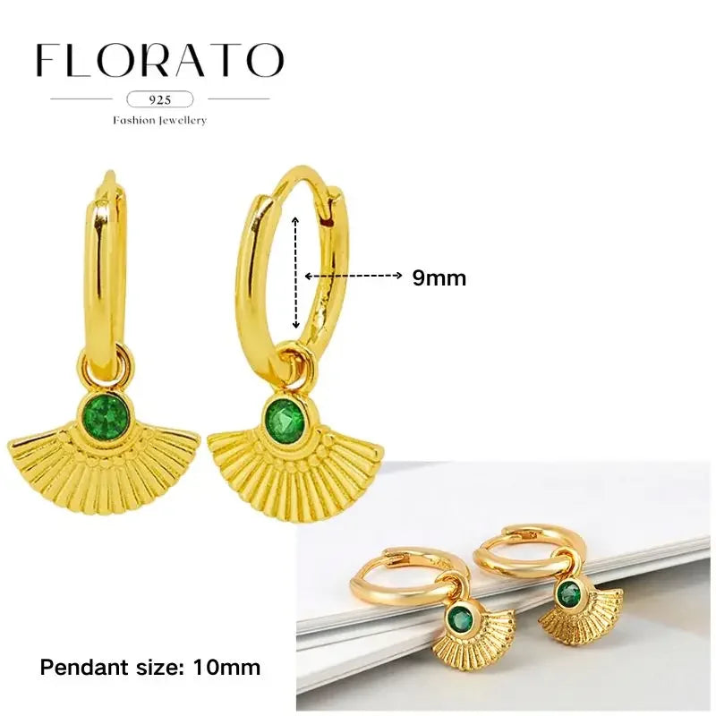 925 Sterling Silver Ear needle European And American Style Hoop Earrings Round square Pendientes Fashion For Women Birthday Gift