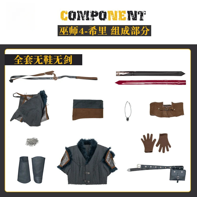 Ciri Witcher 4 Cosplay Costume Uniform Cirilla Fiona Elen Riannon Halloween Carnival Party Christmas Play Role Clothes Clothing