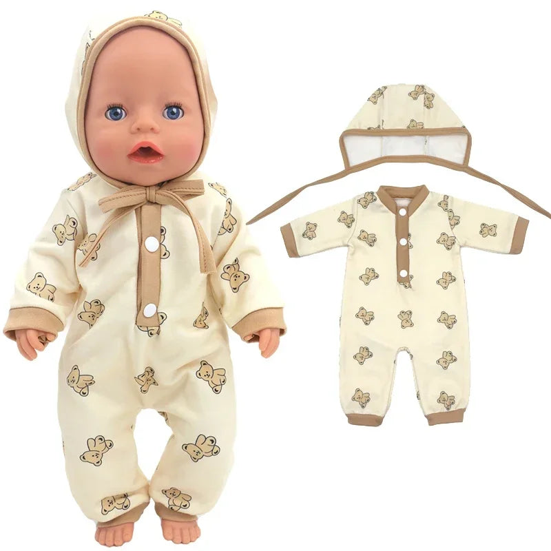 Baby New Born Doll Clothes Coat Hooded Sweater for 17 Inch Doll Jacket Toys Doll Wears
