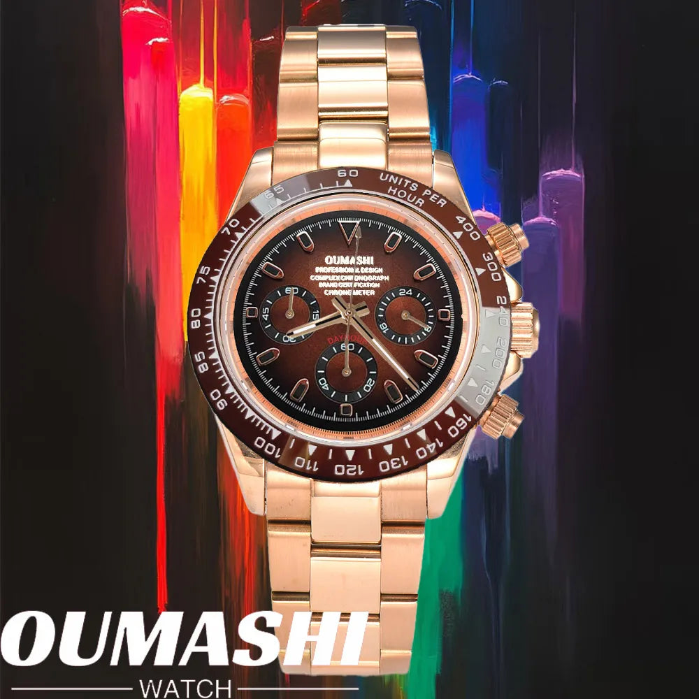 VK63 watch 39.3mm Luxury Watch Men's Chronograph Men's watch vk63 case rose gold watches VK63 Men's Chronograph Waterproof 10ATM