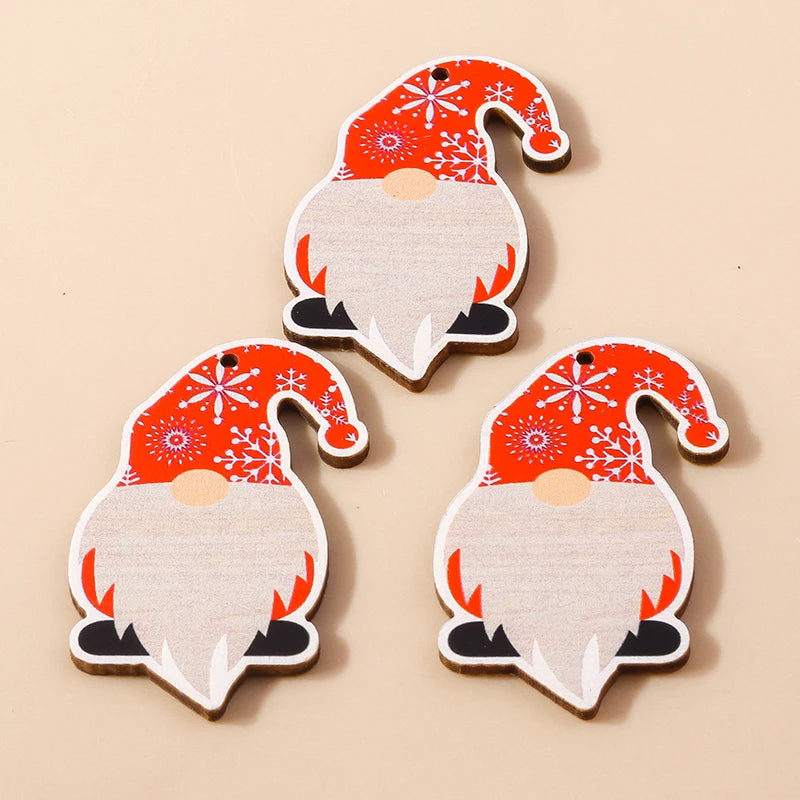 Leslie 10pcs Fashion Christmas Charms Cute Christmas Tree Deer Bell Snowman Pendant for Earring Necklace Making Accessories