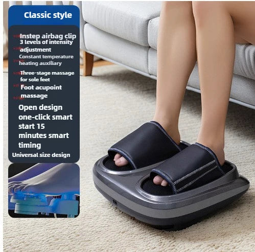 Foot Massager Shiatsu Kneading Deep Tissue Relax Heated Roller Calf Pain Relief Fatigue Muscles Vibrator Machine Health Relief