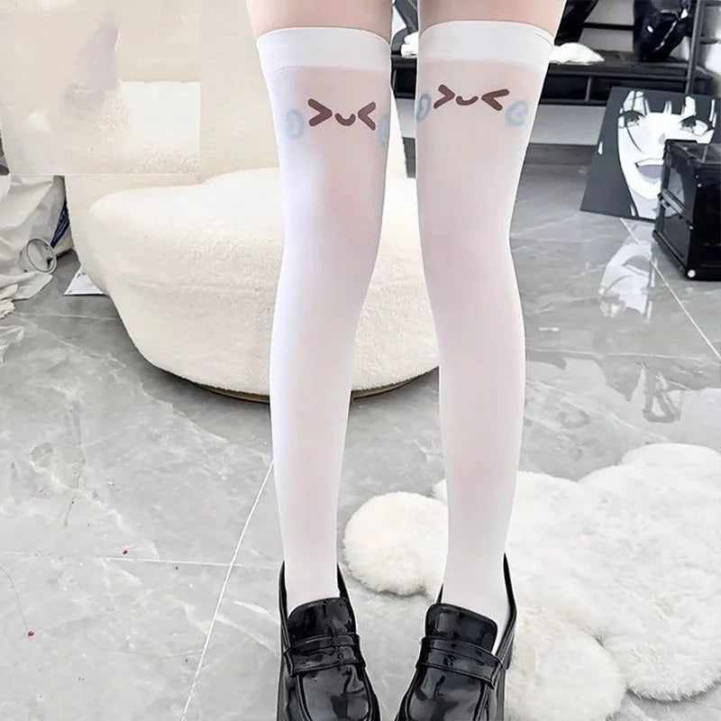 Anime Meow Cute Lace Stockings Women Sexy Lingerie Fancy Thigh-Highs Hosiery Ladies Erotic Over-the-Knee Stockings Lolita Socks