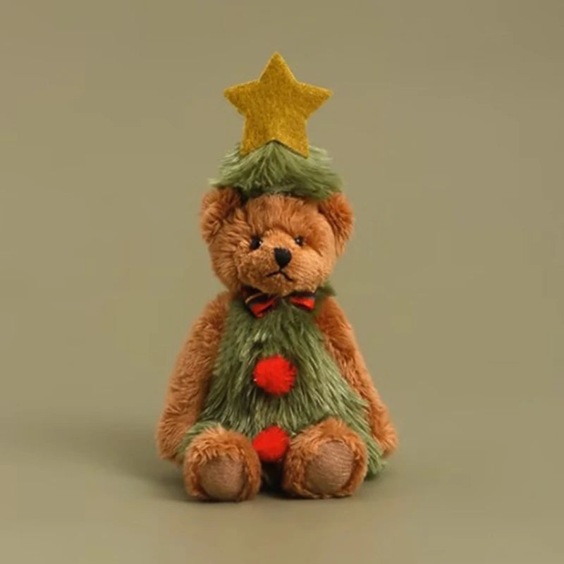 1pc Christmas Plush Bear Toy Keychain Holiday Decor Keyring Designs for Home Farmhouse Warm and Lovely Feel Kids Playing Toy