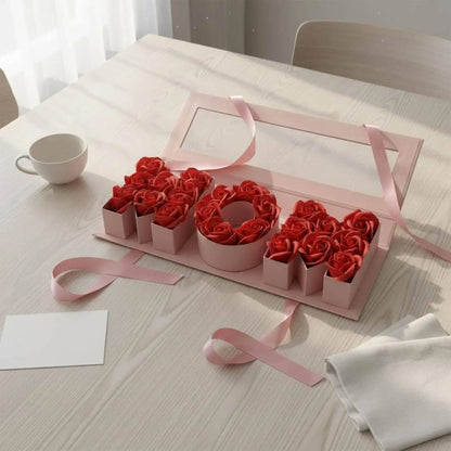 MOM Letter Gift Box Clear View Window Rectangular MOM Letter Display Box Elegant Design Flower Container for Moms, Weddings,