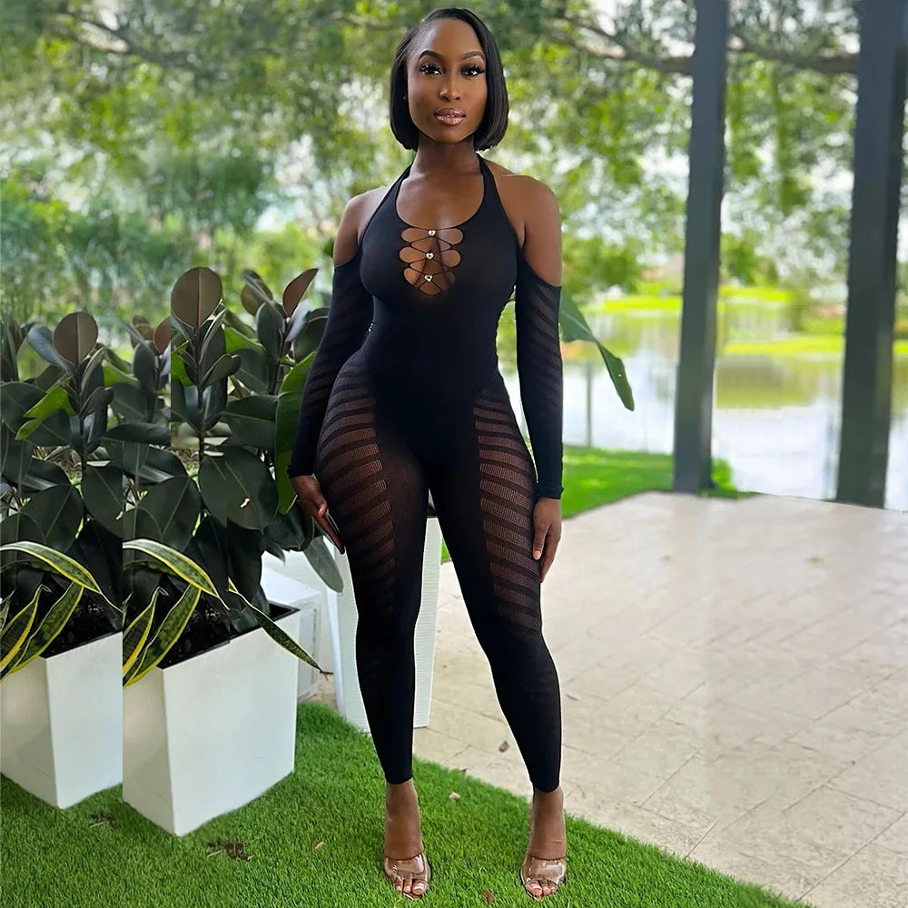 Womens Fishnet Bodystocking Plus Size Crotchless Bodysuit Sexy Tights Soft Nightwear Lingerie