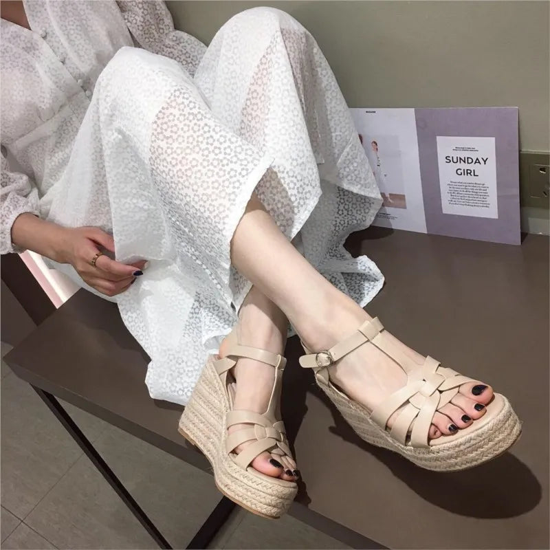 Women's Shoes Platform Shoes Wedge Sandals 2022 Summer new Inner Heightened Thick Bottom Roman Women's Shoes