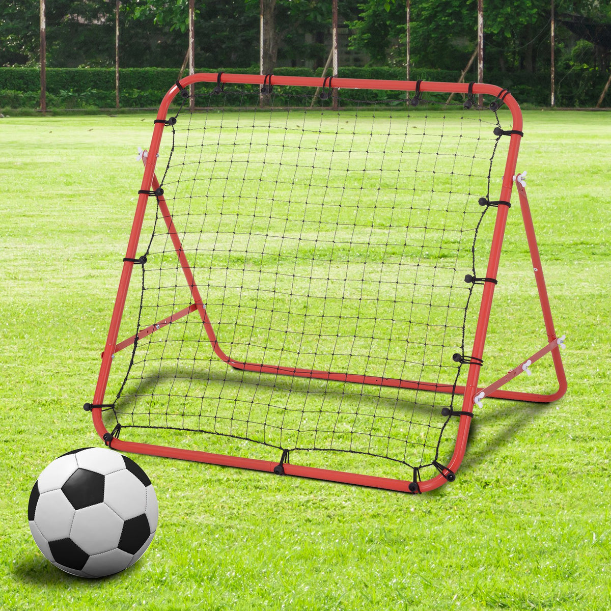HOMCOM Rebounder Net Kids Football Training Aid Soccer Kickback Target