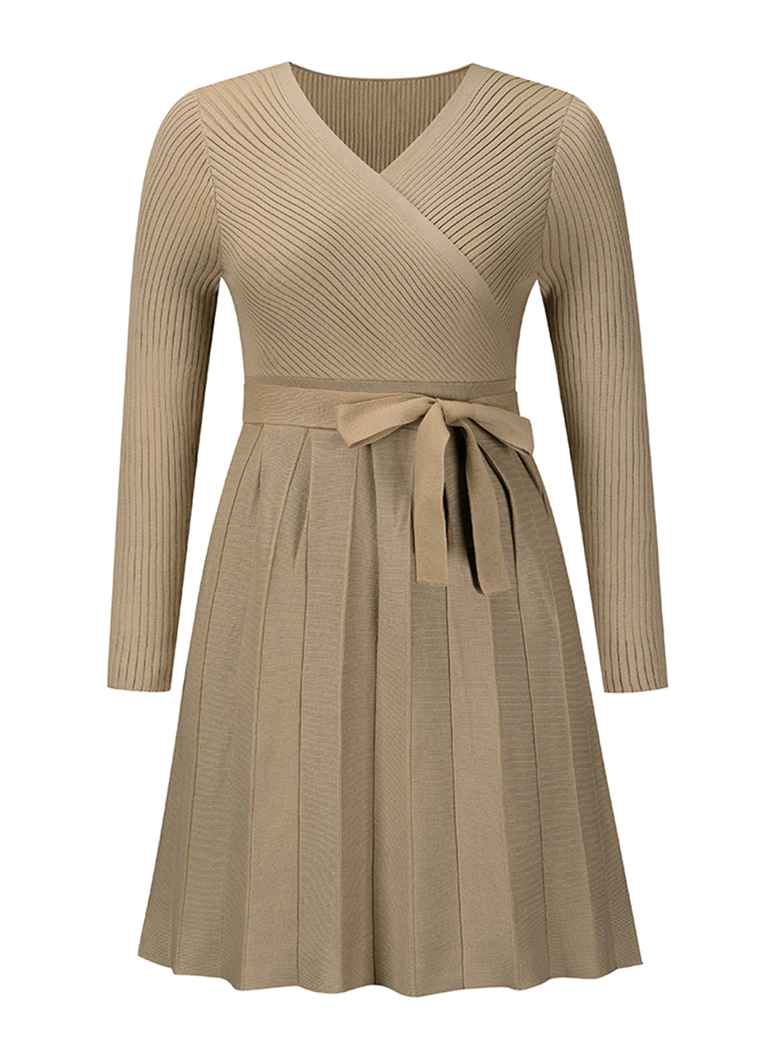 Women's Sexy Surplice Front Pleated Dress
