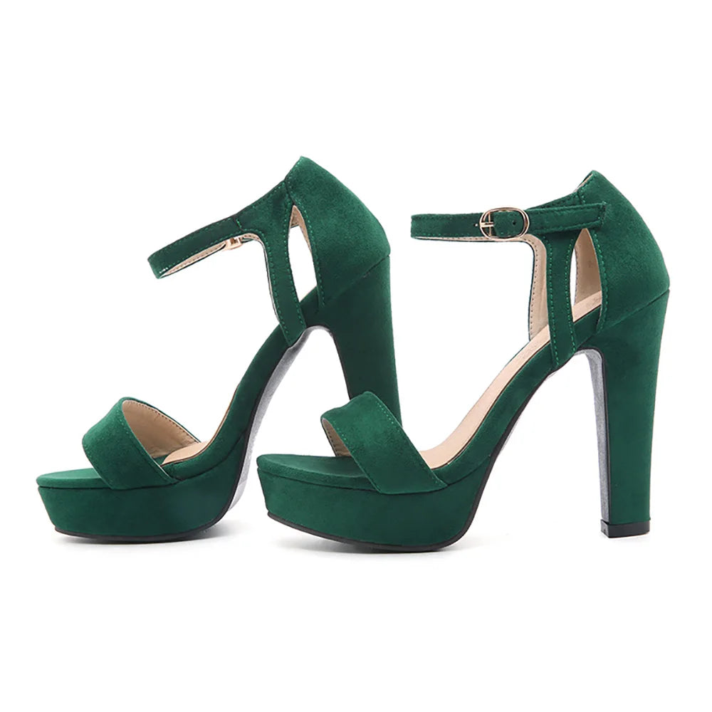 Brand New Hot Sexy Green Beige Women Platform Sandals Super Heels Black Lady Party Nude Shoes  Plus Big Small Size 31 43