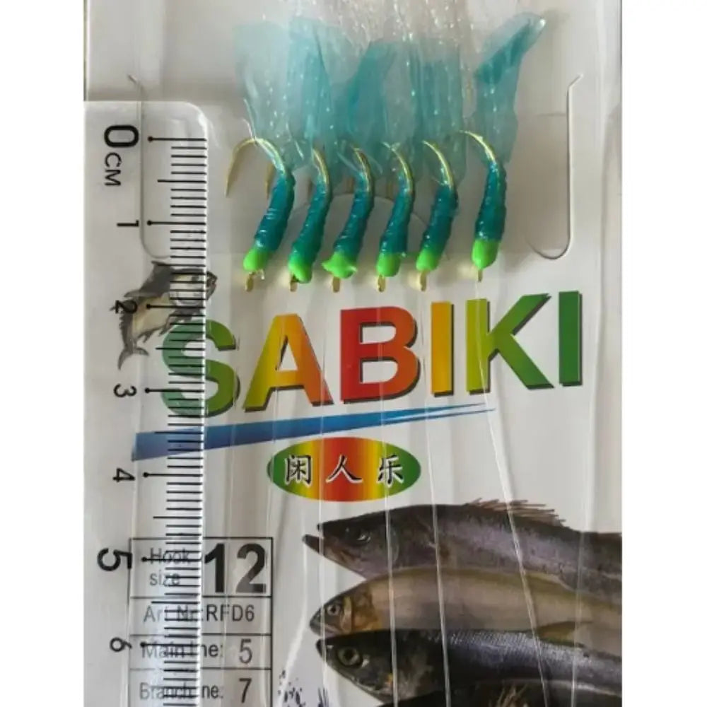 Fishing Lures Rubber Green Rubber Lures Golden Hook Sabiki Sea Fishing Rigs Lures Green Golden Tied Hooks Sea Fishing