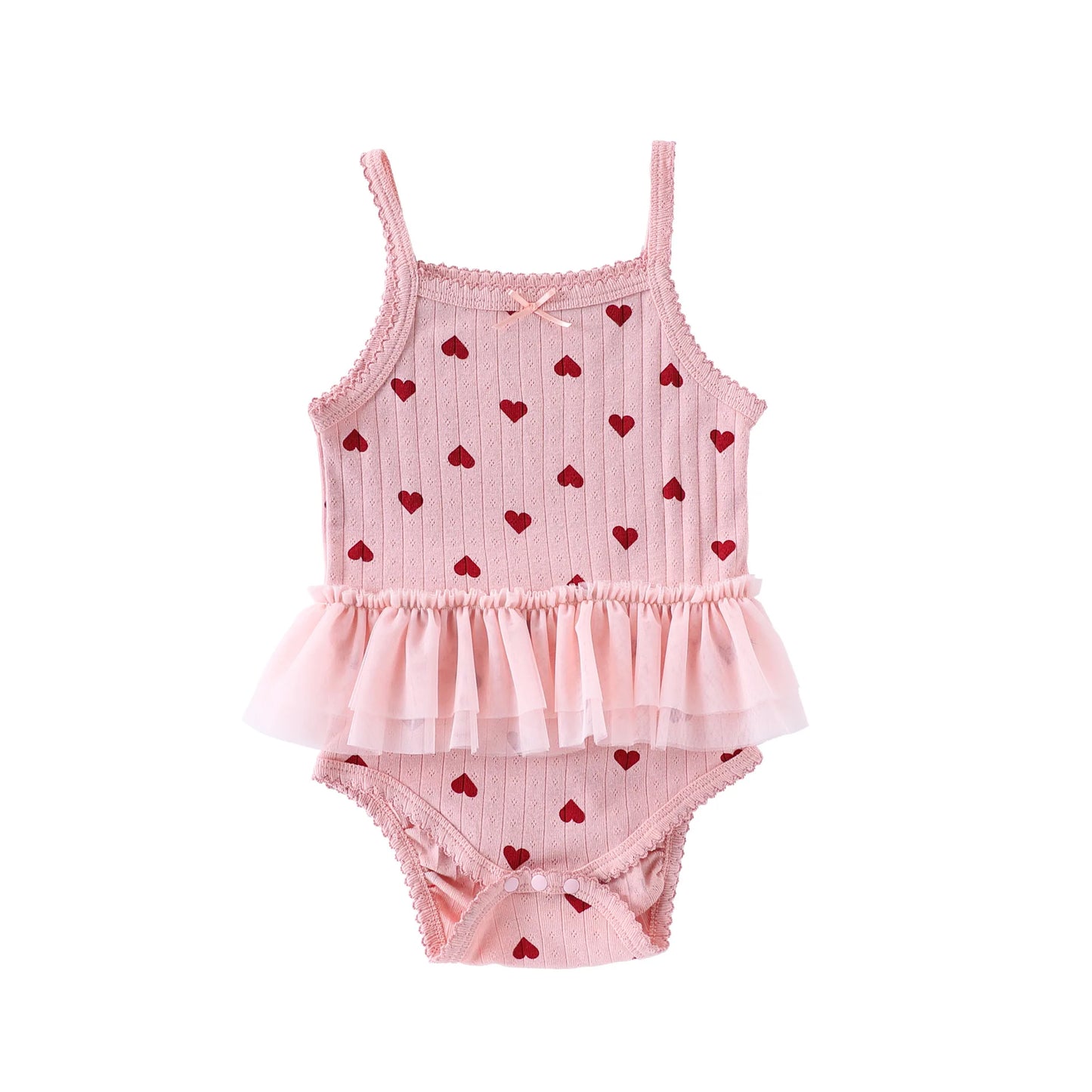 0-24M Heart Print Baby Girl Romper Summer Newborn Kid Clothes Short Sleeve 100% Cotton Baby Bodysuit Cute Sweet Outfit