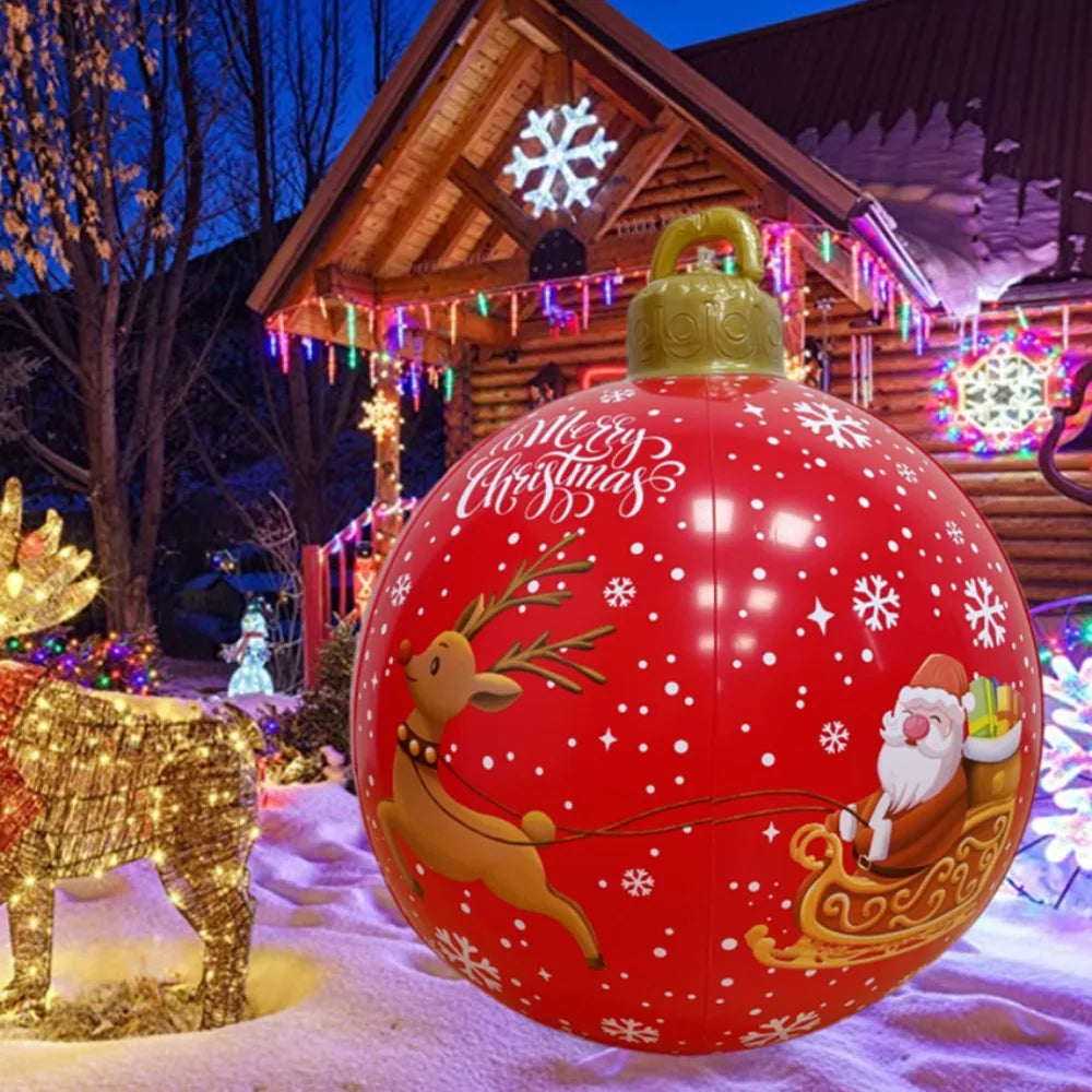 Giant 80x60cm Inflatable Balloons Decoration Without Light LED Christmas Ball Without Battery DIY Venue Layout Ball Christmas