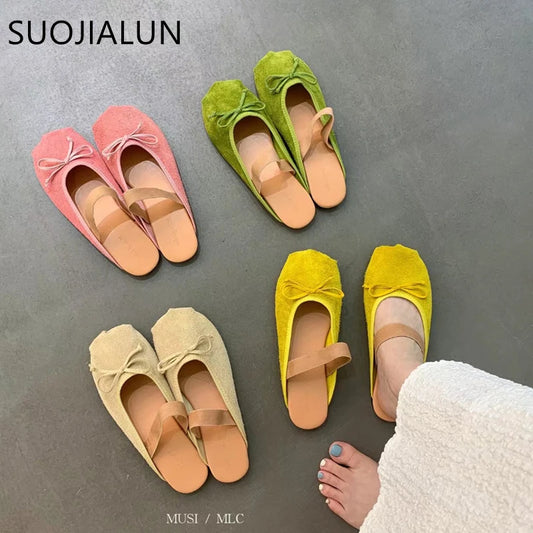 SUOJIALUN 2025 Autumn Women New Brand Slipper Fashion Round Toe Slip On Ladies Elegant Mules Shoes Soft Flat Heel Dress Slides S