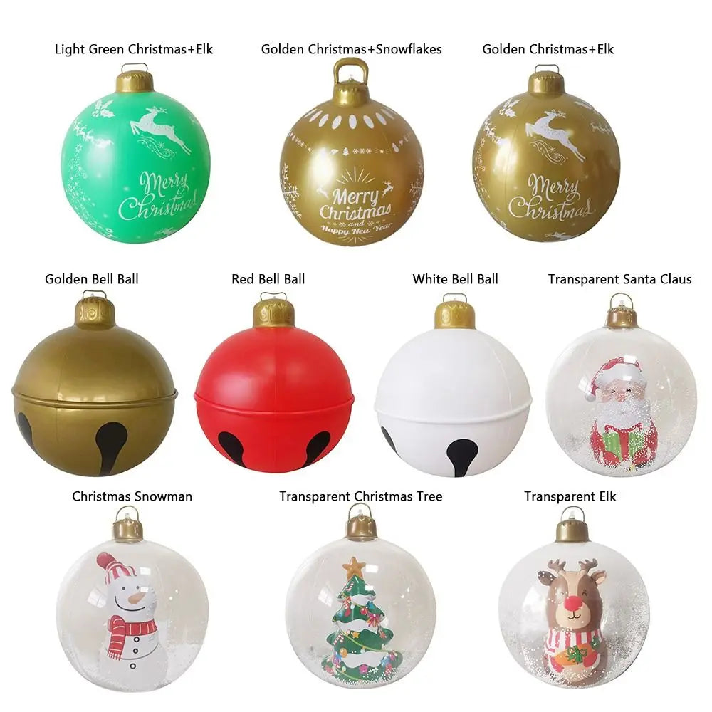 Giant 60cm Inflatable Balloons without Light DIY Christmas Ball Decoration Toy Venue Layout Ball Christmas