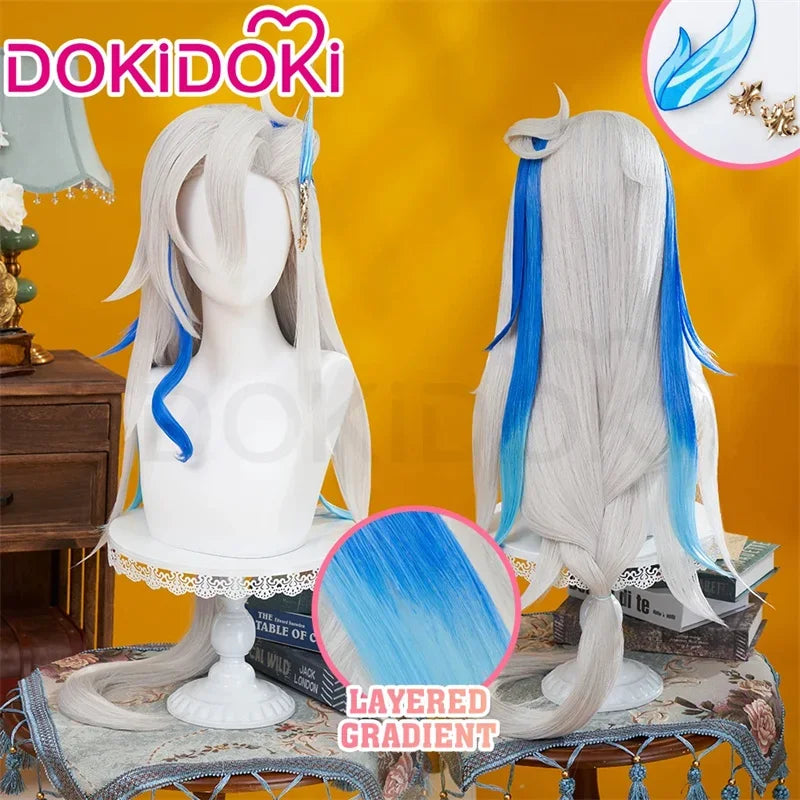 A2025 New IN STOCK Neuvillette Game Genshin Impact DokiDoki Hair Cosplay Fontaine Free Lace Wig Cap Men ★ HAxiba.